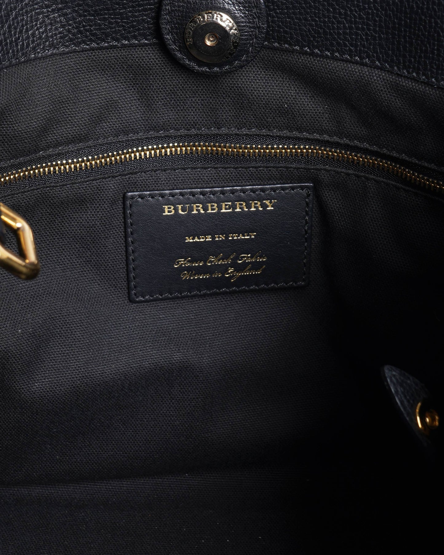 Burberry Black/Beige Leather & Ho  Check Small Canterbury Tote