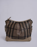 Burberry Beige/Grey Smoked Check Coated Canvas & Leather Hartham Shoulder Bag