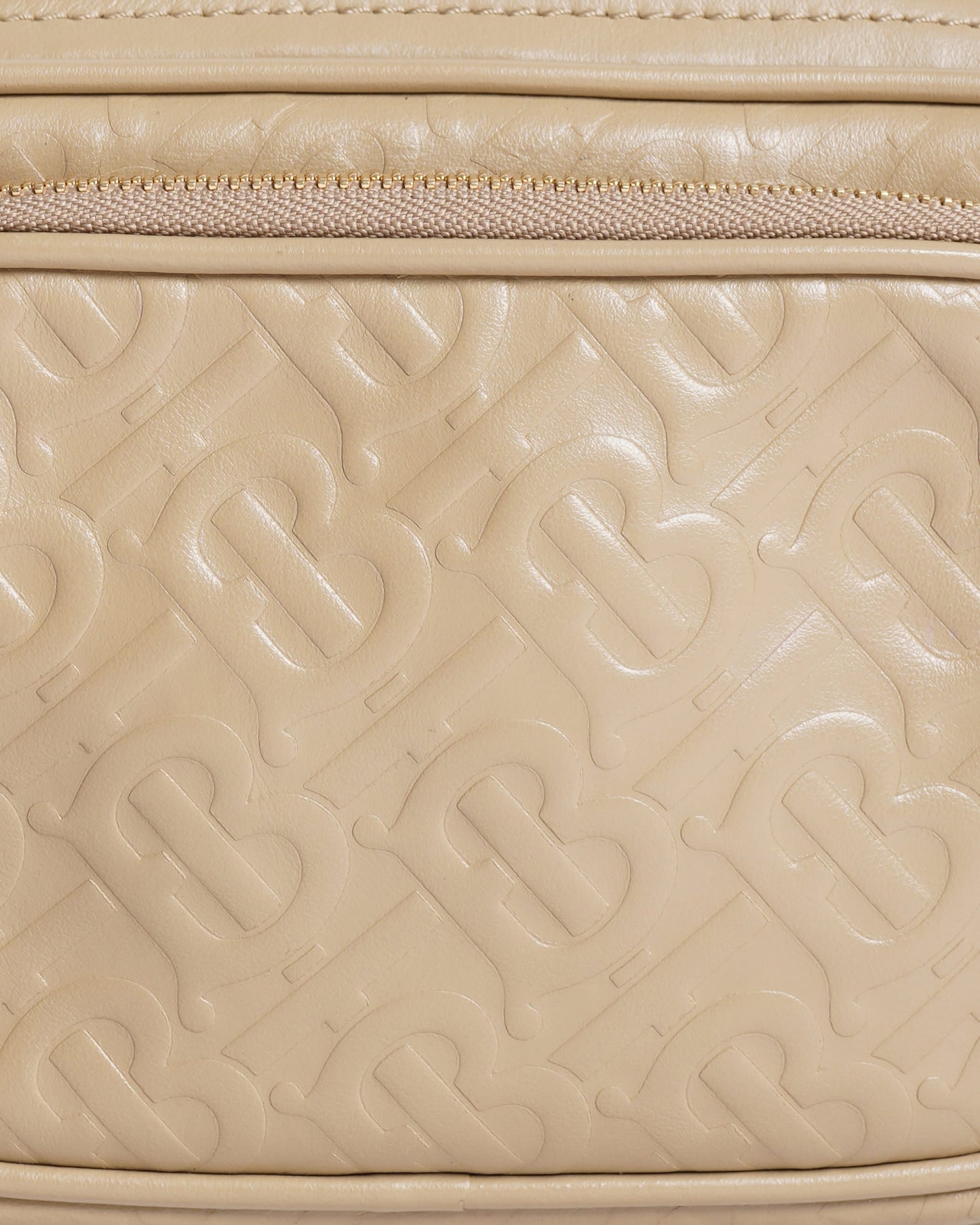 Burberry TB Bag Leather Crossbody In Beige
