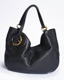 Gucci Pebbled Medium Shoulder Bag In Black