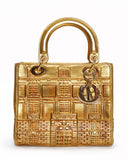 New Christian Dior Lady Dior Art Limited Edition Gold Handbag