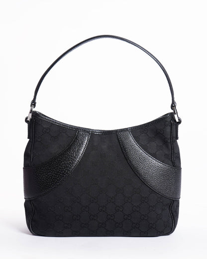 Gucci gg black canvas shoulder bag