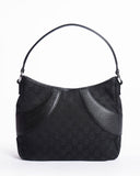 Gucci gg black canvas shoulder bag