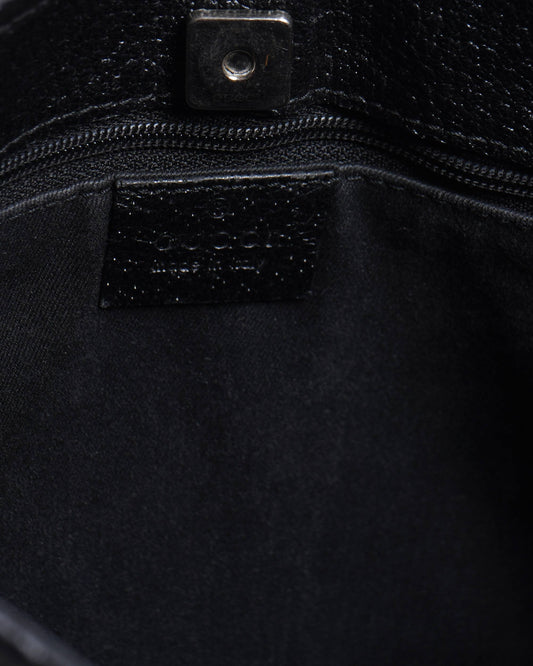 Gucci gg black canvas shoulder bag
