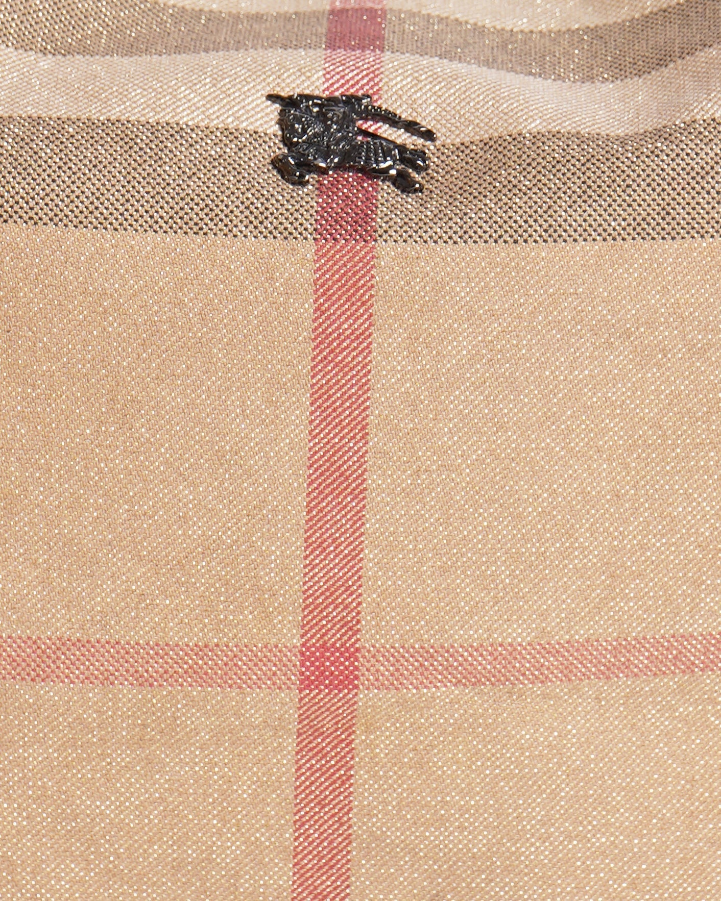 Burberry Gold/Black Check Canvas and Leather Hobo