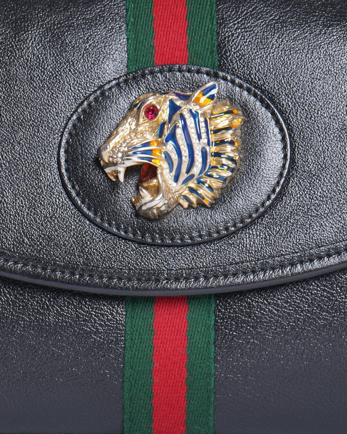 Gucci black leather small rajah shoulder bag