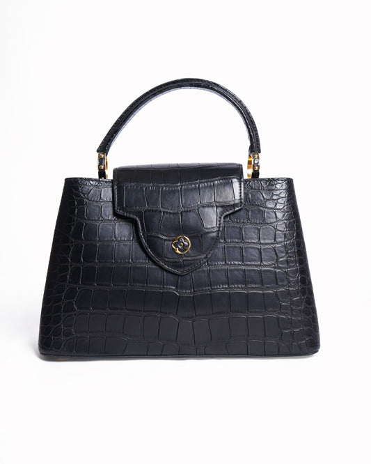 Louis vuitton black matte alligator capucines Shoulder Bag