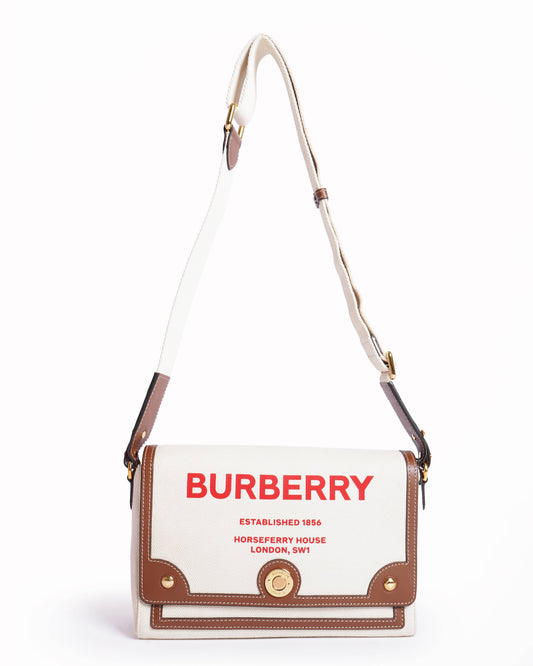 New Burberry Horseferry print canvas note crossbody bag