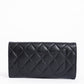 New Chanel black caviar leather long wallet