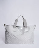 Gucci Silver GG Canvas Travel Bag Silver