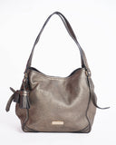 Burberry Metallic Gold Pebbled Leather Small Tassel Canterbury Tote