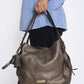 Burberry Metallic Gold Pebbled Leather Small Tassel Canterbury Tote