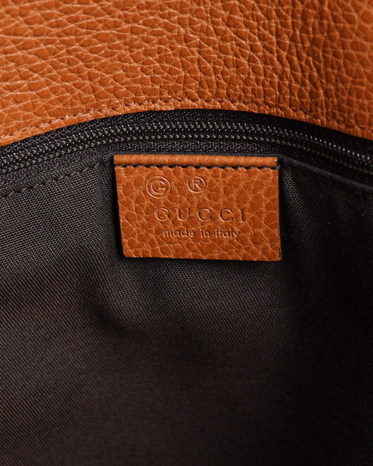 Gucci Leather Gifford Tote Bag in Camel