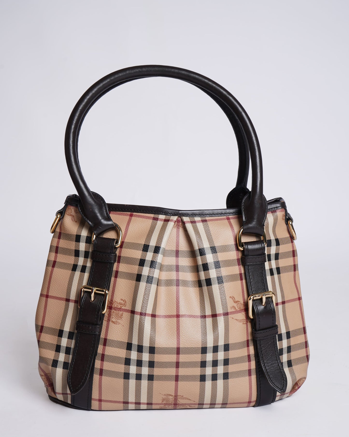 Burberry Beige Haymarket Check Coated Canvas  and Leather Northfield Tote