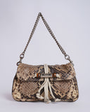 Gucci Python Bamboo Croisette Evening Bag