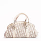 Christian Dior Diorissimo Canvas & Leather Floral Embroidered Trotter Satchel