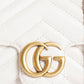 New Gucci Marmont GG Small White Matelassé Crossbody Bag