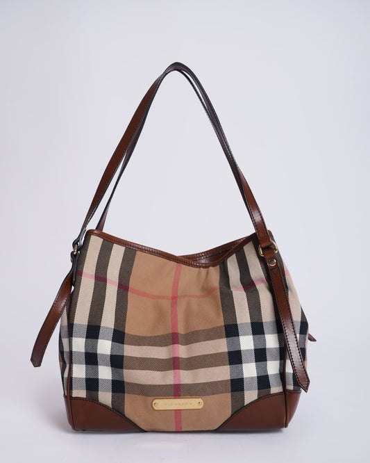 Burberry Canterbury Tote in Ho  Check Canvas & Leather