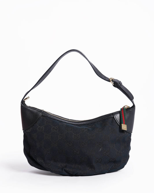 Gucci   Black Canvas Fabric Pochette Handbag