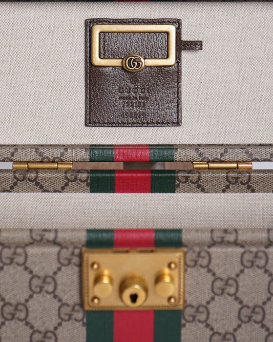 Gucci Savoy Brown GG Supreme Canvas Beauty Case