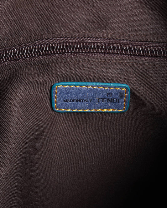 Fendi ff logo denim tote bag