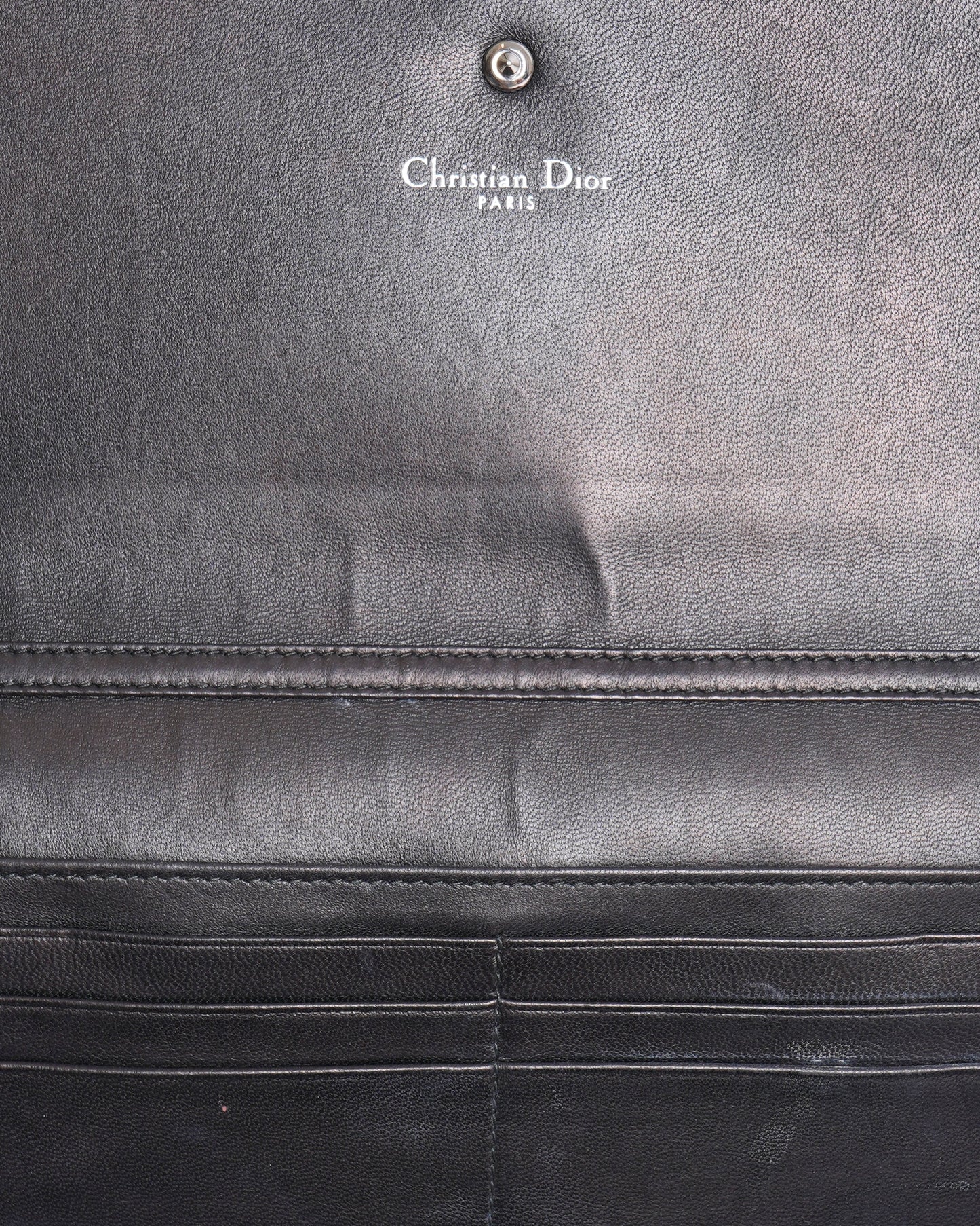 Christian Dior Leather Diorama Wallet On Chain