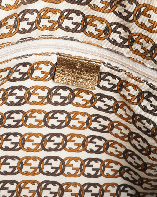 Gucci Beige/Gold GG Canvas And Leather Princy Tote