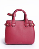 Burberry magenta leather ho  check canvas baby banner tote