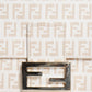 Fendi Cream/Light Gold Zucchino Canvas Mama Forever Shoulder HandBag
