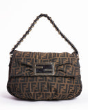Fendi mia flap medium zucca canvas shoulder bag