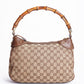Gucci Canvas & Leather Bamboo Handle Handbag