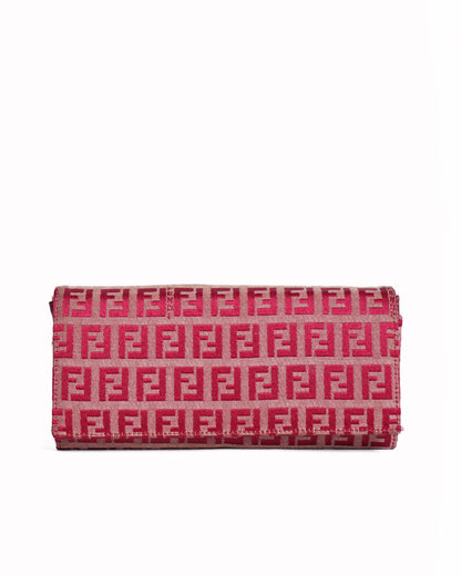 Fendi ff zucca bi fold long wallet