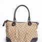 Gucci Beige GG Monogram Canvas & Leather Shoulder Bag