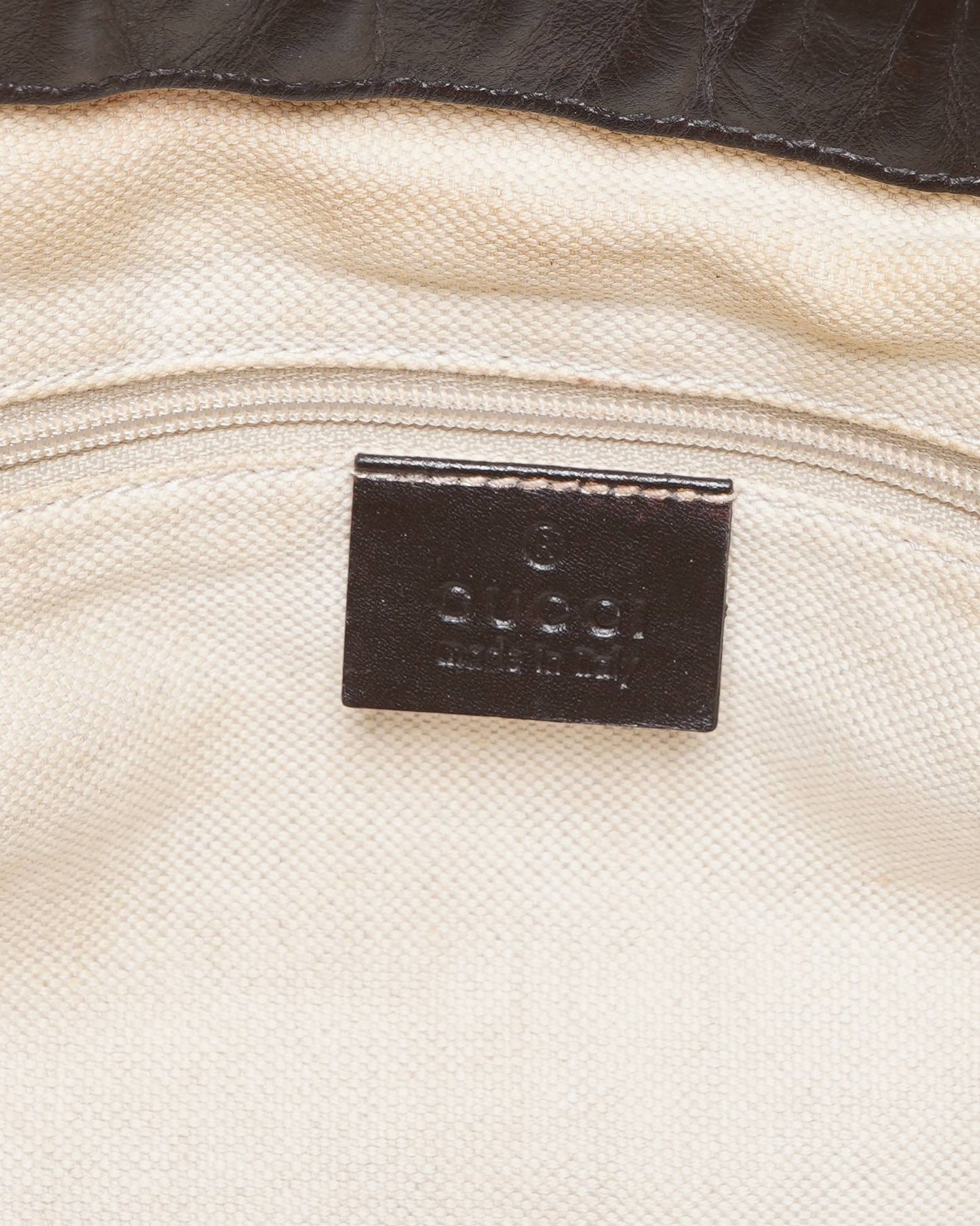 Gucci Beige GG Monogram Canvas & Leather Shoulder Bag