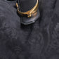 Gucci black brocade suede and leather stirup hobo bag
