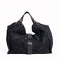 Gucci black brocade suede and leather stirup hobo bag
