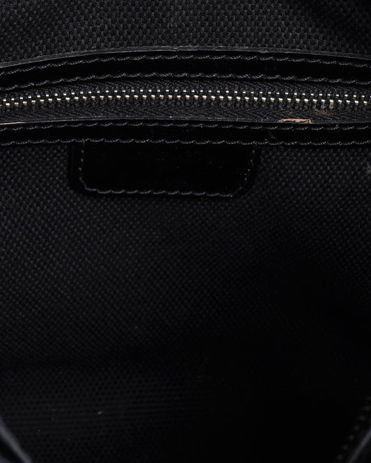 Christian dior boston bag in black monogram patent leather