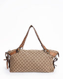 Gucci Beige GG Canvas and Leather Medium Bamboo Bar Shoulder Bag