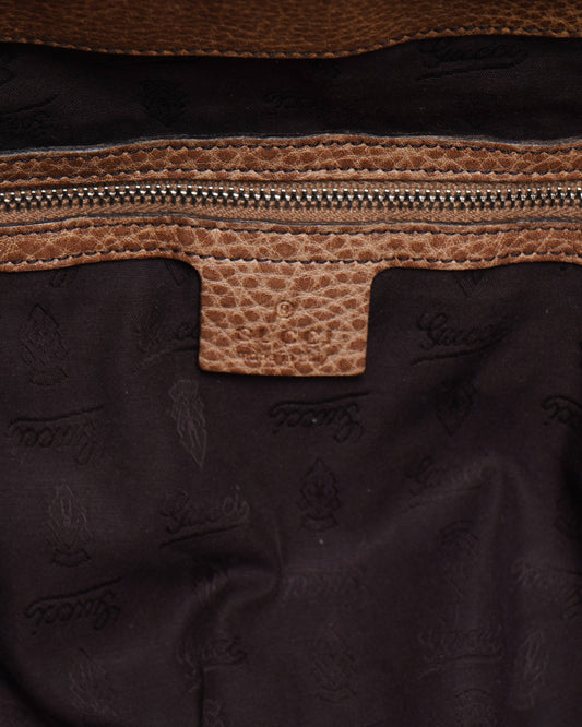 Gucci Beige GG Canvas and Leather Medium Bamboo Bar Shoulder Bag