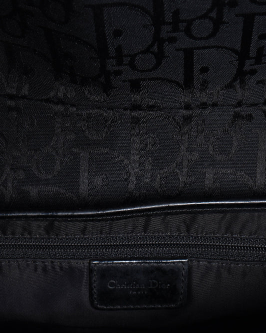 Christian dior saddle bag in black   signature canvas logo