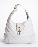 Burberry  White quilted leather brook hobo bag