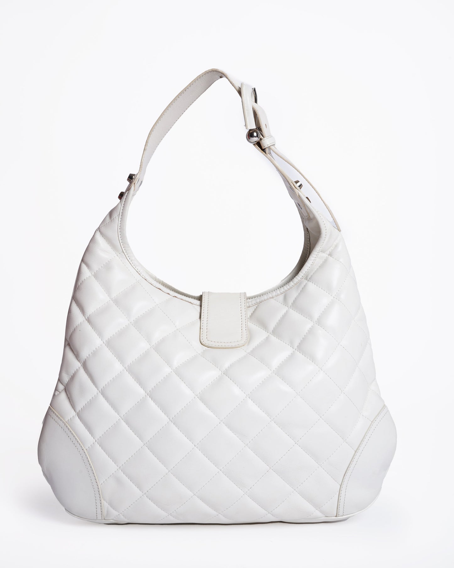 Burberry  White quilted leather brook hobo bag