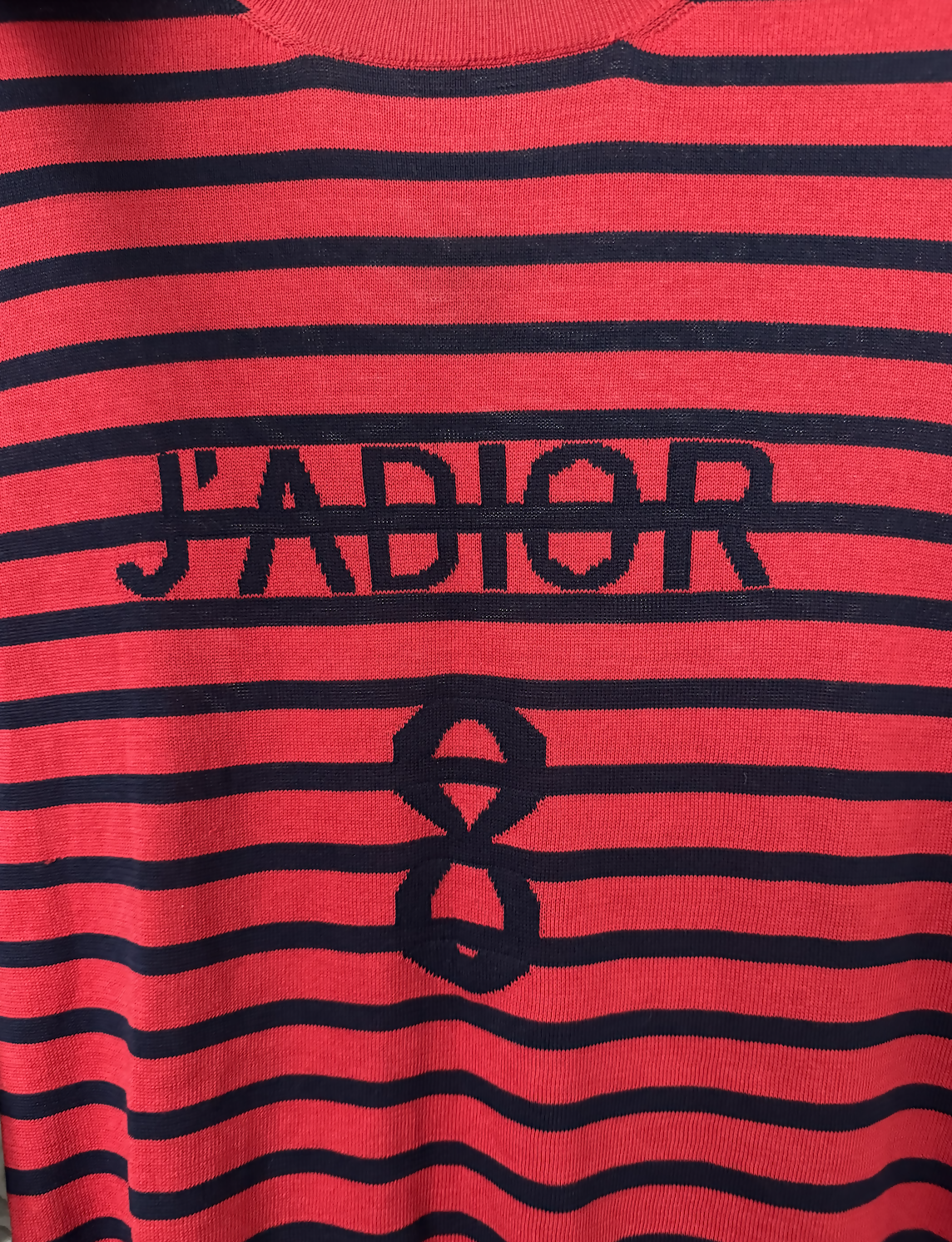 CHRISTIAN DIOR J'Adior striped silk cotton sweater top