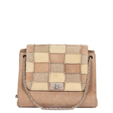 Chanel Beige Patchwork Suede Small Accordion 255 Reissue Classic Single Flap Bag