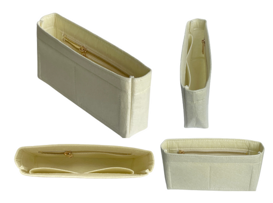 [Petit Palais Organizer] Bag Organizer Felt Purse Insert (Slim with Zipper), Liner Protector Lining Protection
