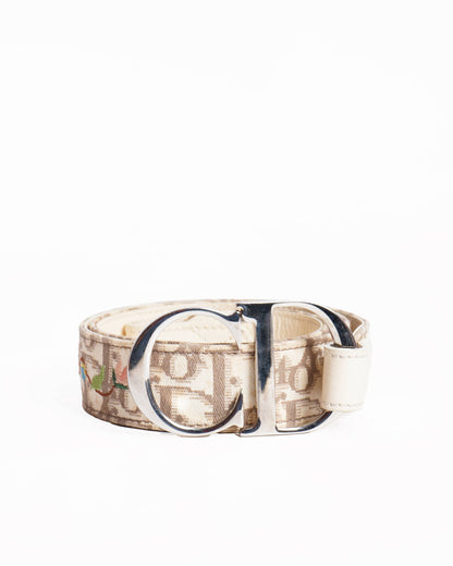 Christian Dior Diorissimo floral embroided belt