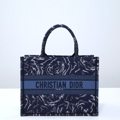 DIR1286 Book Tote size 36.5cm 41.5cm Embroidery LOGO blue Handbag