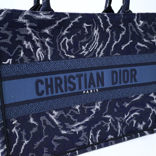 DIR1286 Book Tote size 36.5cm 41.5cm Embroidery LOGO blue Handbag