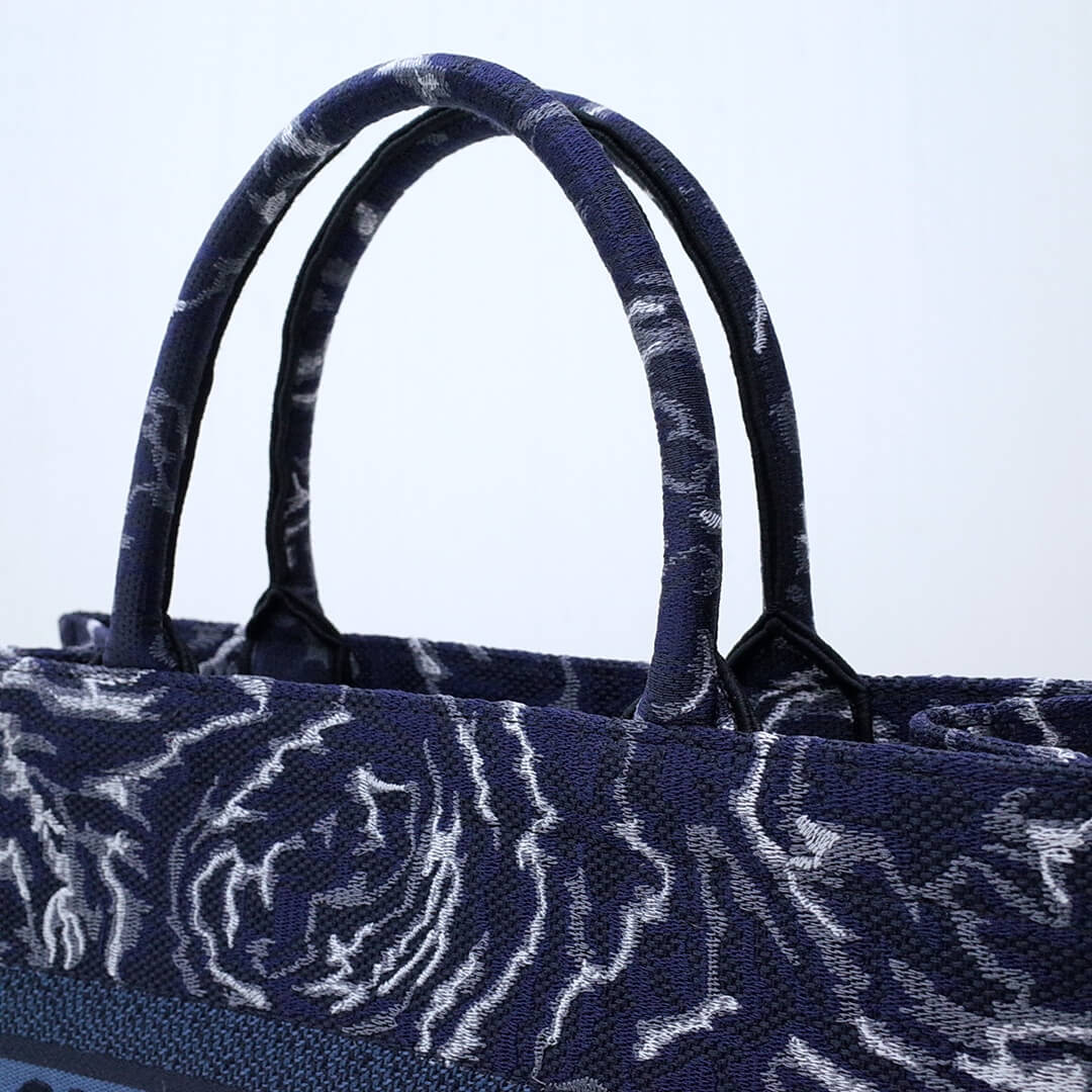 DIR1286 Book Tote size 36.5cm 41.5cm Embroidery LOGO blue Handbag