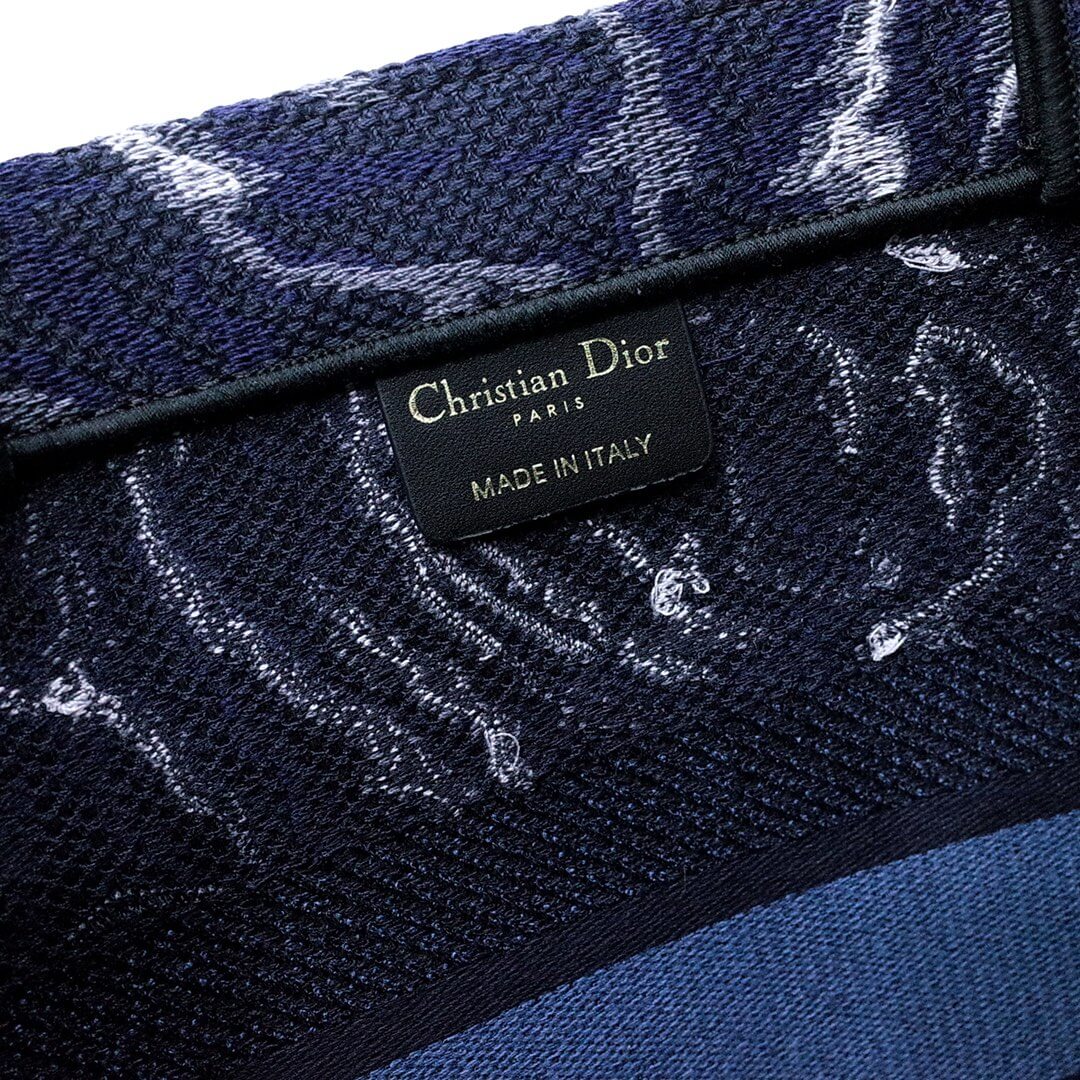 DIR1286 Book Tote size 36.5cm 41.5cm Embroidery LOGO blue Handbag